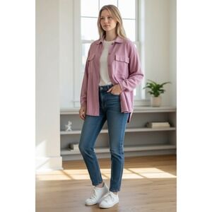 Wilfred Free Aritzia Ronnie‎ Knit Shirt Sweater Mauve Small Wonder Yarn